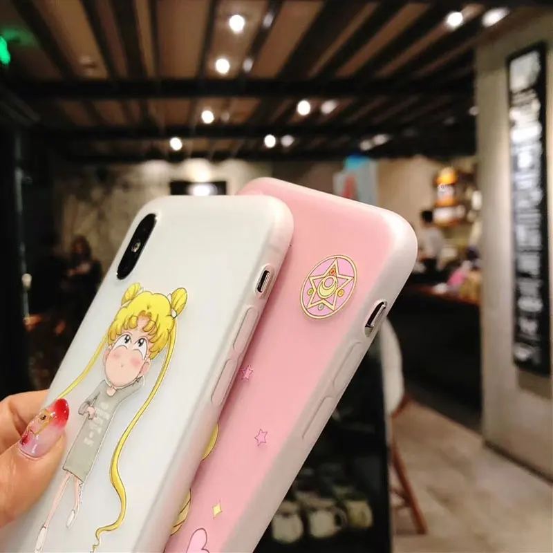 Fundas розовый чехол для телефона s для iPhone 8 6 6S 7 Plus X чехол японский комикс сейлор мун прозрачный мягкий силиконовый тпу чехол капа