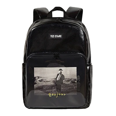 black backpack Новинка, оригинальные водонепроницаемые школьные сумки большой вместимости, дорожные рюкзаки с принтом для мальчиков и девочек, серия фотографий 2(FUN KIK - Цвет: black backpack