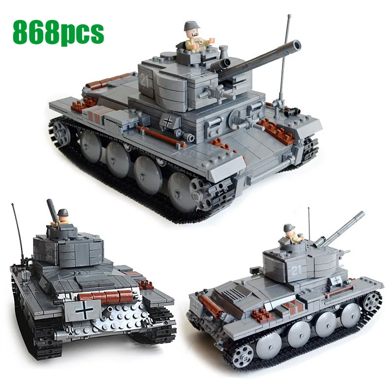 Светильник Танк немецкий легкий танк PzKpfw II Ausf L Luchs 3D модель строительный блок