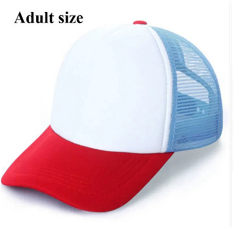 Странные Вещи драма Дастин Cosplay Snapback кепки бейсбольная Сетка Дальнобойщик Регулируемый головной убор для детей и взрослых светло голубой - Цвет: Adult Size