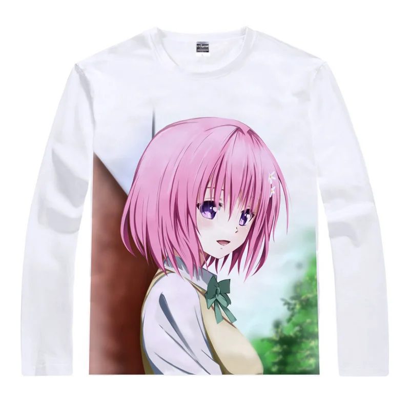 To Love-RU Момо Nana Астар deviluke молоко хлопковая футболка в белый, аниме Топы корректирующие повседневные футболки длинные рубашка с круглым вырезом - Цвет: Синий