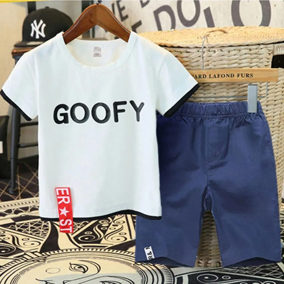 Kids Sets Boys Summer New Children Short Sleeved T Shirt +Pant Two of Children's Sport Suit 4-12 Ages Clothing 7 Styles |