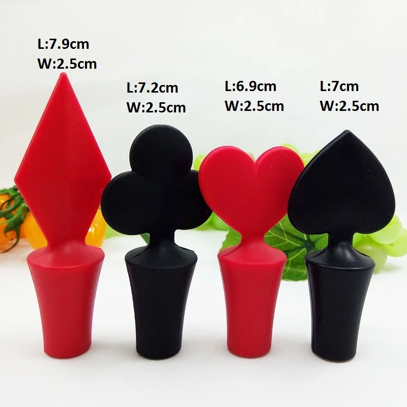 Силиконовая пробка для бутылки Красного вина в форме покерной без привкуса