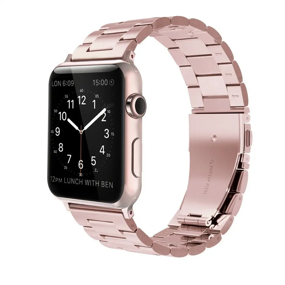 For Apple Watch Band 42mm 38mm for iWatch Business Black Gold Stainless Steel Bracelet Buckle Strap Clip Adapter | Наручные часы