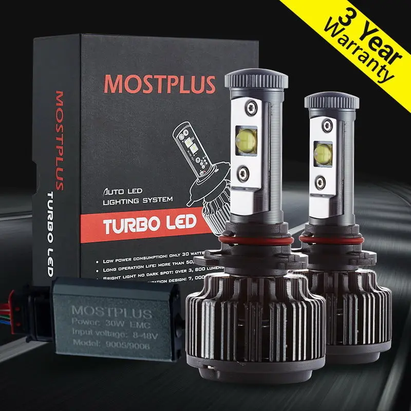 

MOSTPLUS 7600LM 60W LED headlight Kit 9005 HB3 H10 9140 9145 6000K bulb Pair