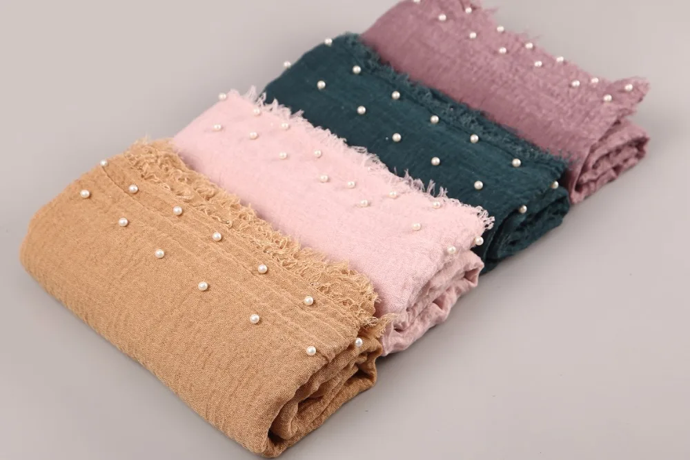 

50 шт/шт Женский хлопковый льняной простой хиджаб для морщин шарф Мусульманский глушитель модная весенняя длинная шаль головной убор Пашмин...