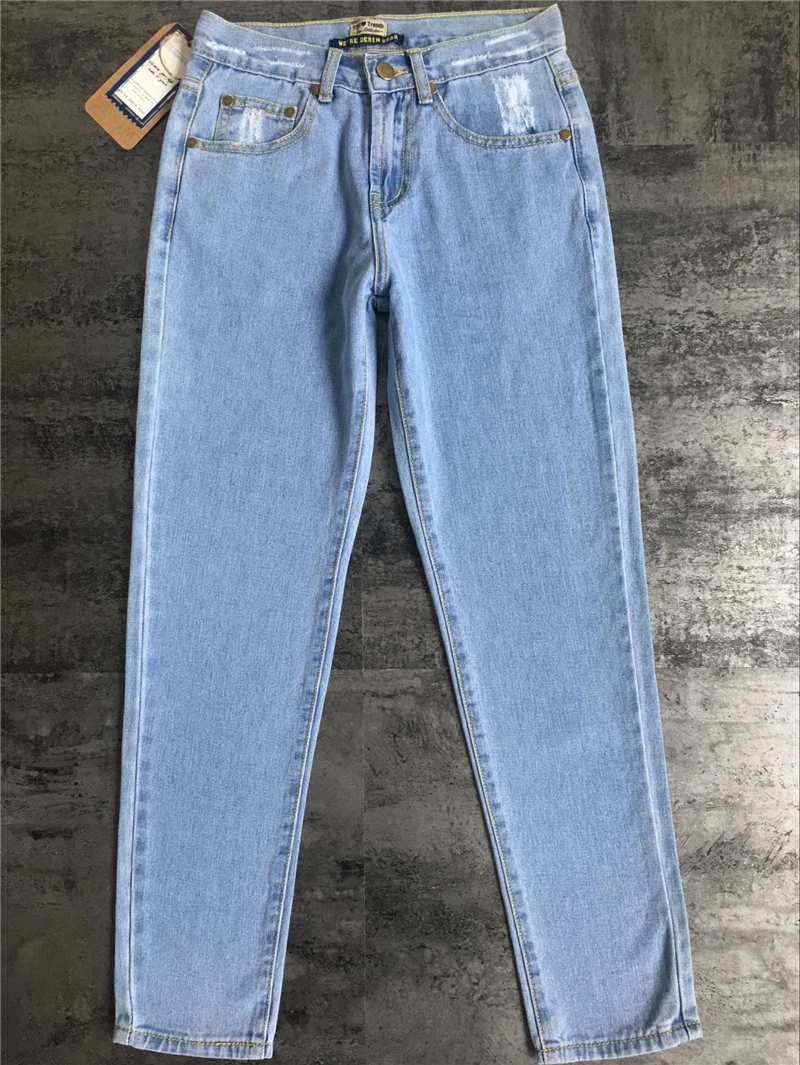 Джинсы LOGAMI в стиле бойфренда женские джинсы с высокой талией брюки 2017 синие|denim