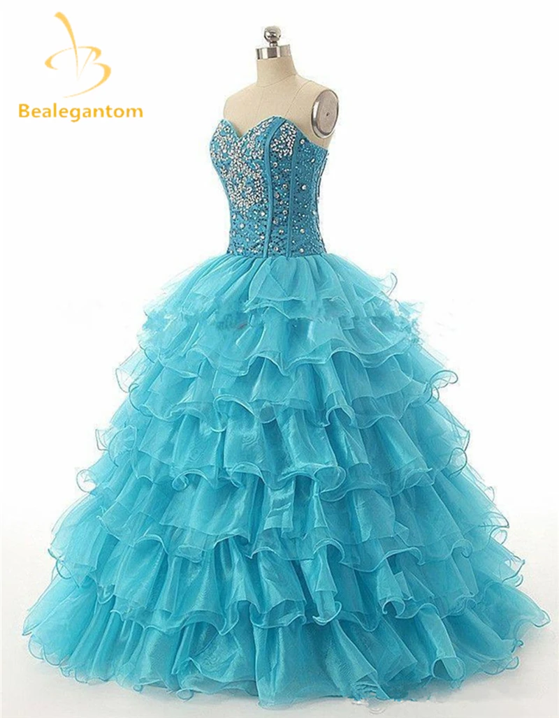 Bealegantom 2021 New Red Gold Purple Cheap Quinceanera Dresses Ball Gown Crystals Organza Sweet 16 Vestidos De 15 Anos | Свадьбы и