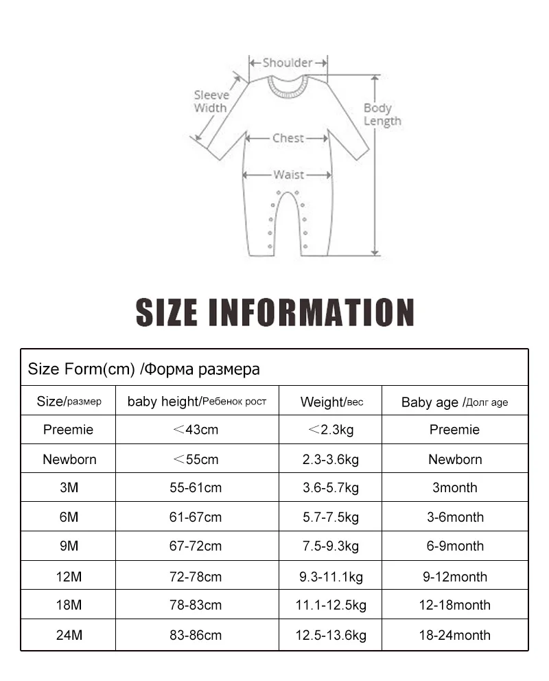 3 PCS Baby Romper Long Sleeves Cotton Baby Pajamas Cartoon Printed Newborn Baby Girls Boys Clothes Baby Clothing Newborn