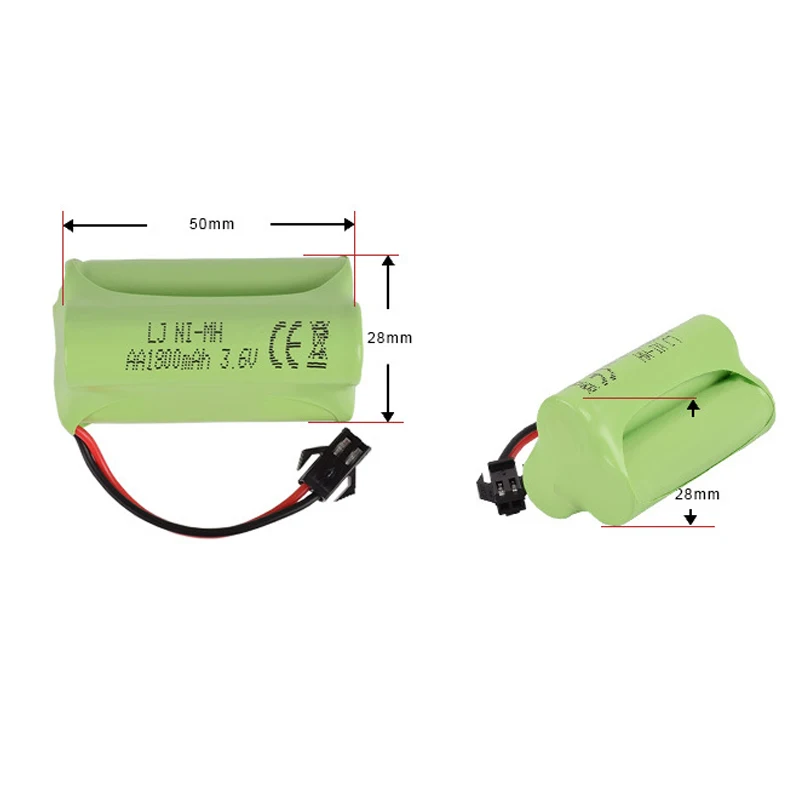 3 6 v 1800mah AA Ni MH SM 2P Plug батарея дистанционная деформация автомобиля электрические