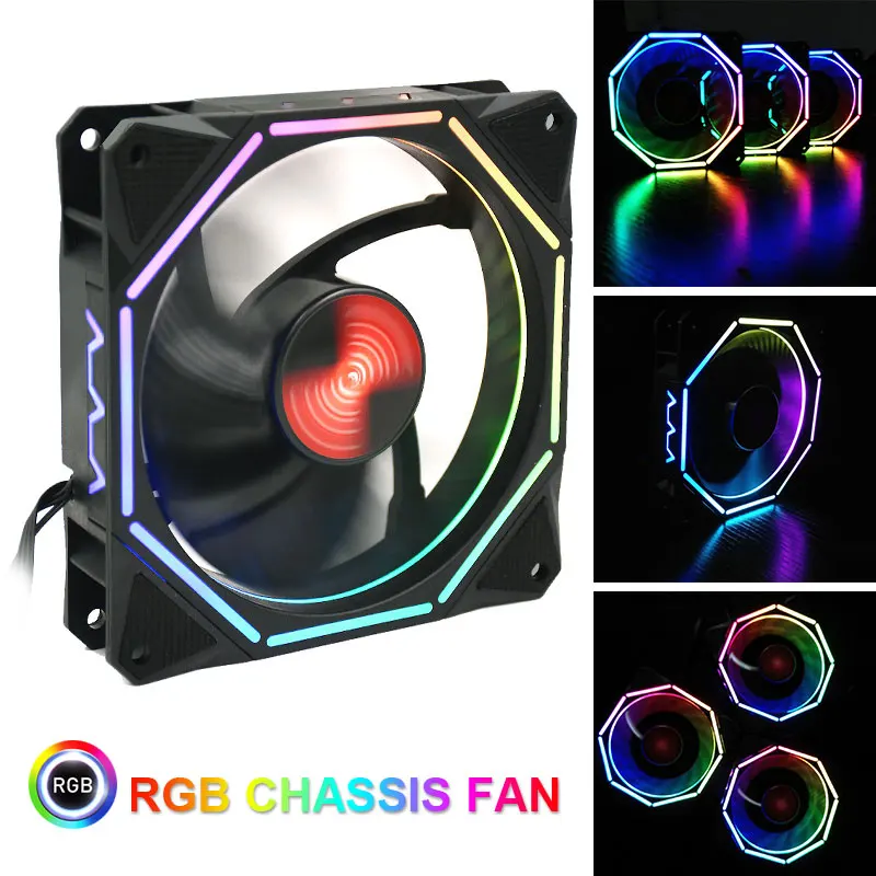 Quiet Computer Case Fan Stand Multicolored Lights RGB Cooling Game Player Colorful CPU Radiator | Компьютеры и офис