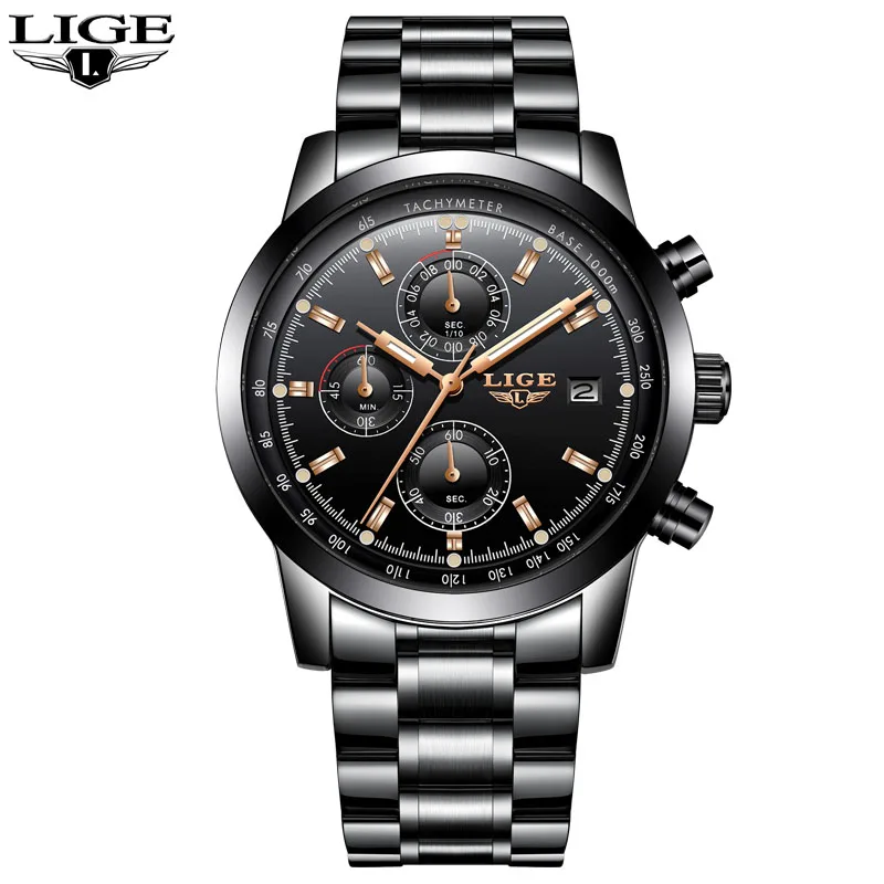Мужские часы Relojes LIGE брендовые Роскошные Военные Спортивные Светящиеся Наручные
