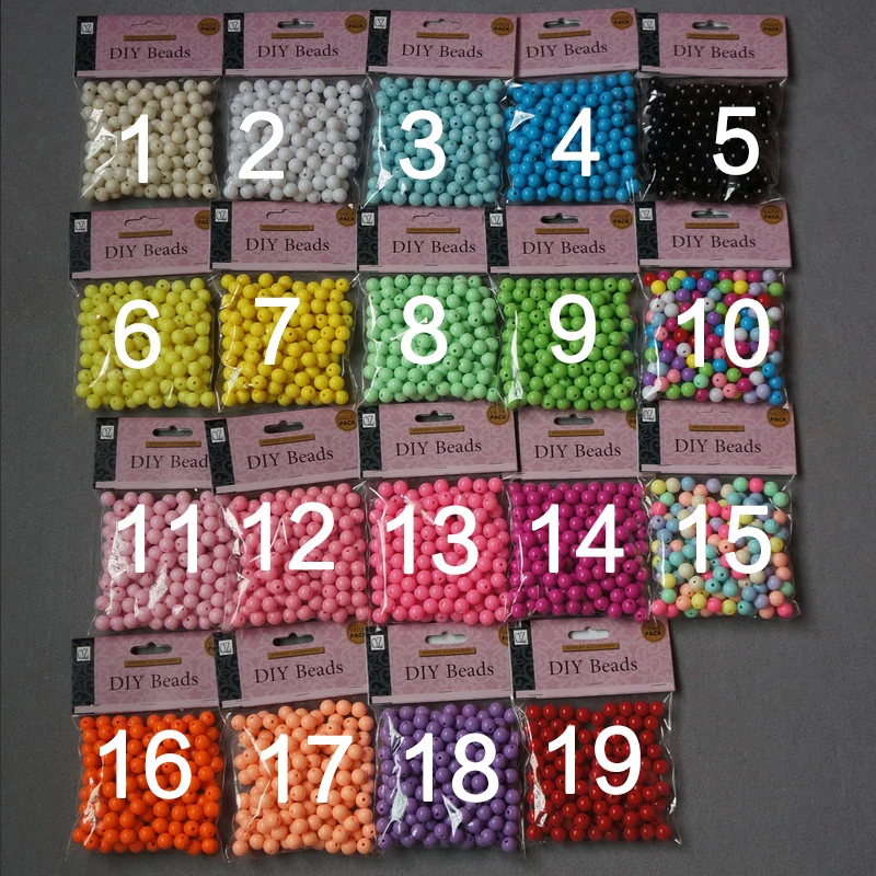 Акриловые однотонные разноцветные бусины для рукоделия 10 мм 12 | Украшения и