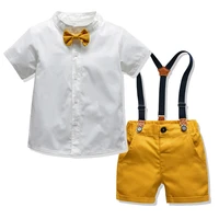 toddler children clothing set boys suits clothes suits for wedding formal party baby shirt bow shorts belt kids boy outerwear