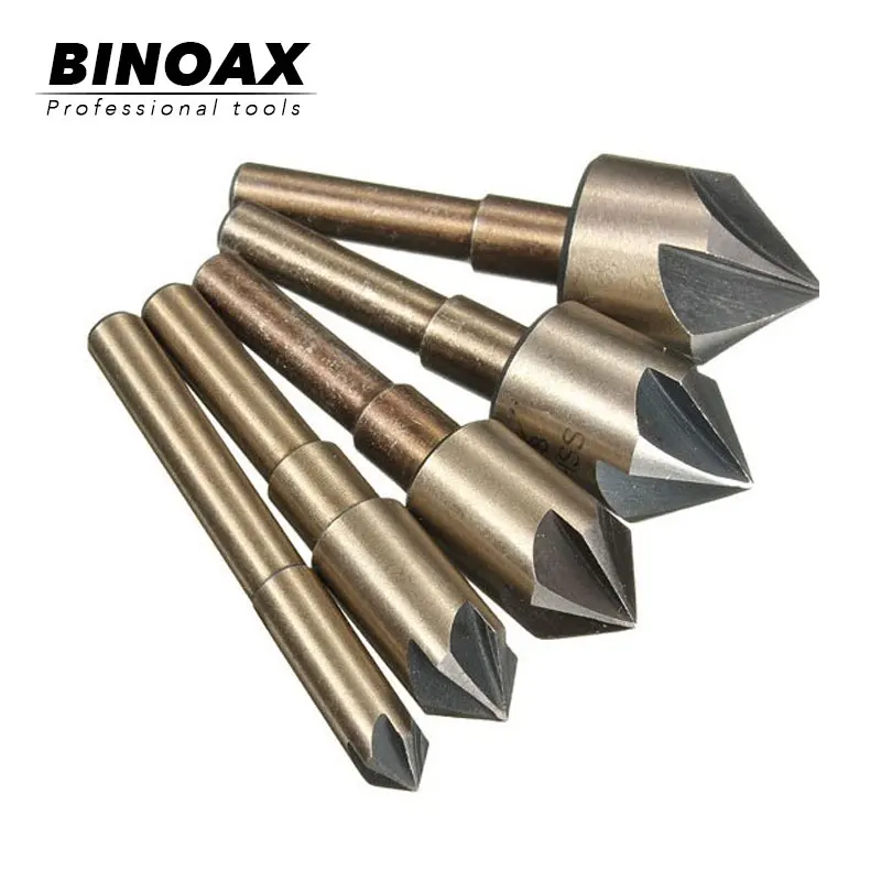 BINOAX 5 шт./компл. промышленная Зенковка сверло Круглый хвостовик быстрой смены 1/"-3/4"