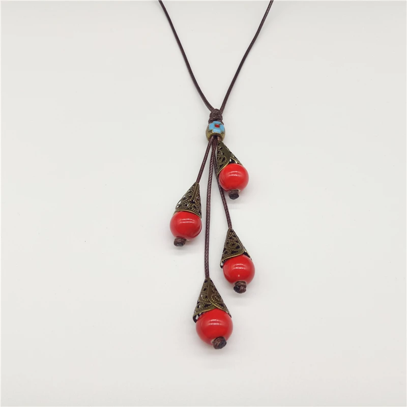 Brokenstone Bohemia style Ceramic bead necklace Cfor women jewelry ethnic | Украшения и аксессуары