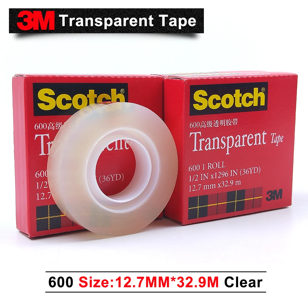Фото 3M 600 scotch transparent gummed paper single sided tape 12.7mm*32.9M 50pcs/lot we can offer you other size and item №2