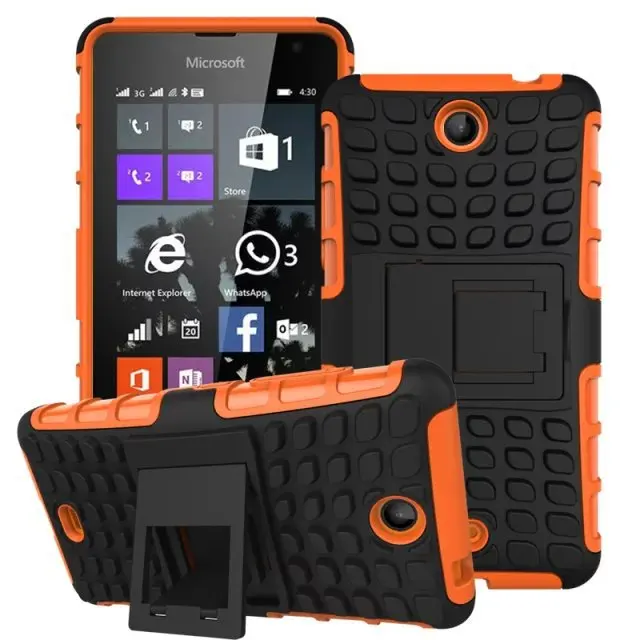 Противоударный бронированный чехол-подставка для microsoft Lumia 430, Гибридный ТПУ+ PC чехол для мобильного телефона, задняя крышка для Nokia Lumia 430 чехол - Цвет: For nokia 430
