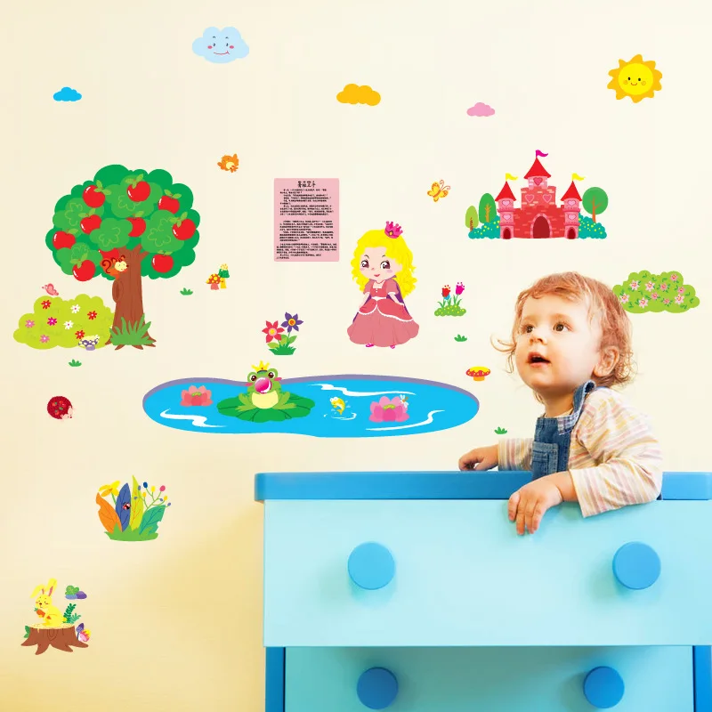 DIY мультфильм китайская сказочная Наклейка на стену детская комната спальня