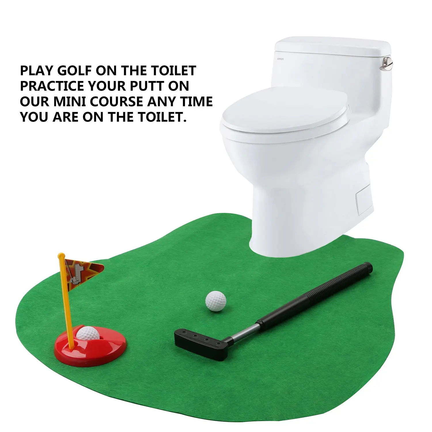 Гольф в туалете Putter практика туалетный лоток Туалет комод подстилка для стула