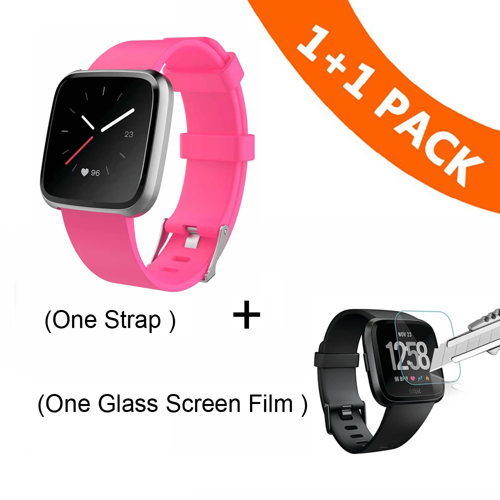 Coolaxy сменный ремешок для Fitbit Versa/Versa Lite, Силиконовый водонепроницаемый браслет, Аксессуары для браслета Fitbit Versa - Цвет: Pink