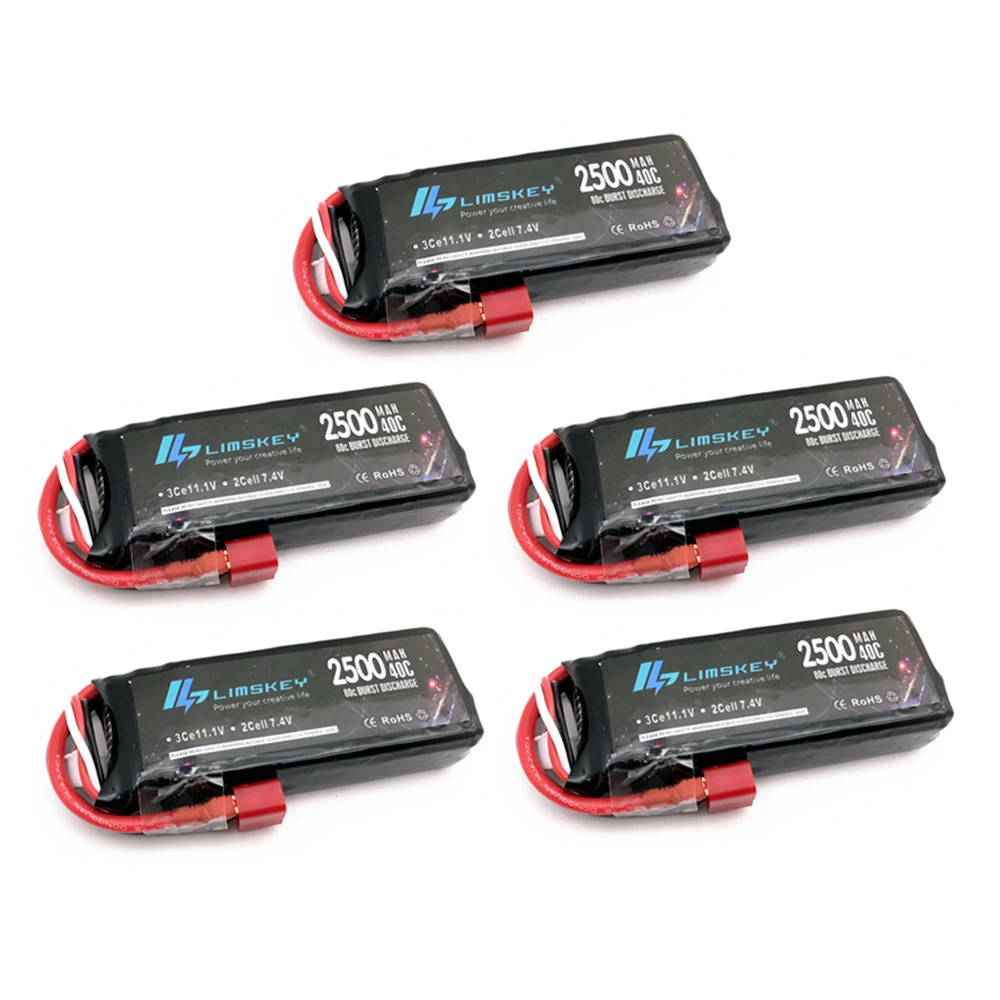 5 шт. Limskey провод с силикатной гелевой Батарея 2S 7 4 V 2500 мА/ч 40C Max 80C для Wltoys 12428 12423 1:12