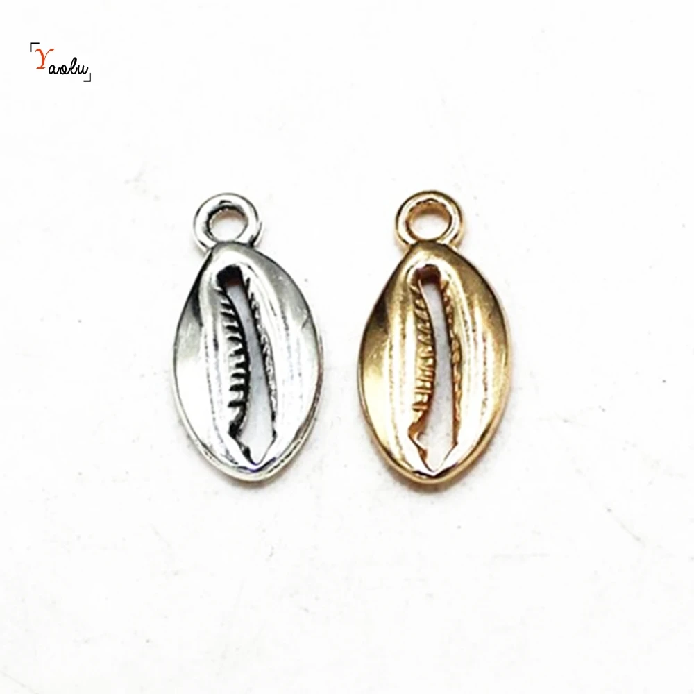 

20piece/lot Cowrie Shell charms Antique Silver Tone or gold tone Cowrie Shell Charm Pendants 17.2x8.2mm