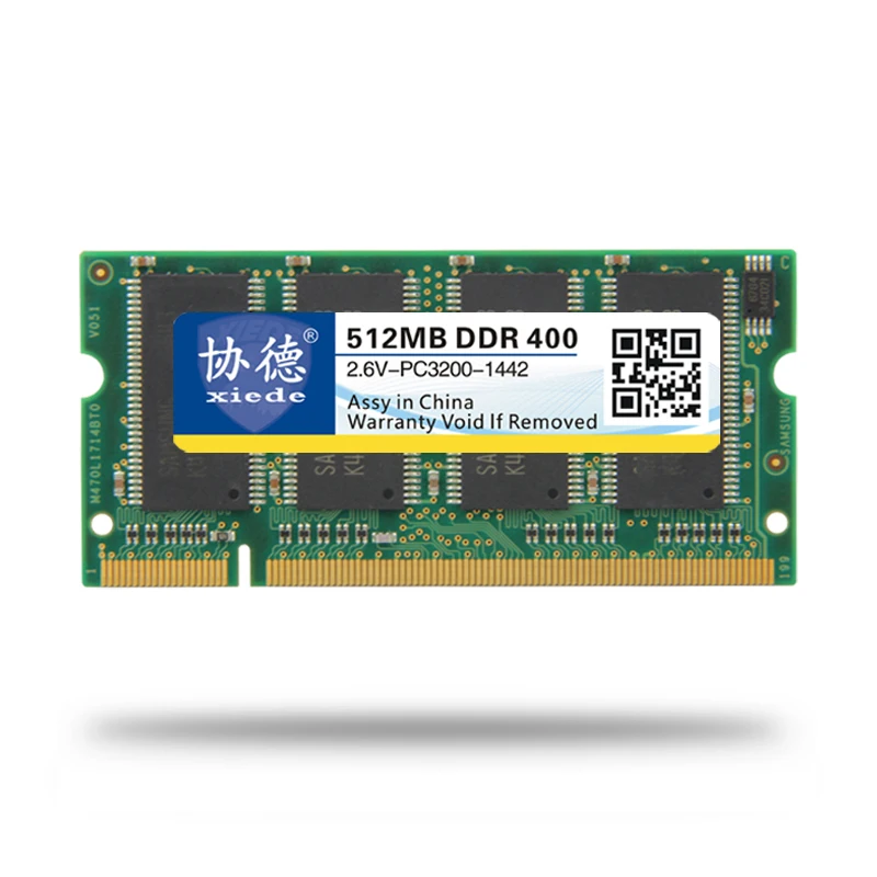 XieDe ноутбук оперативная память SO-DIMM DDR1 DDR 400 333 MHz/PC-3200 PC-2700 200 Pins 512 MB 1 GB для Sodimm notebook Memoria Rams