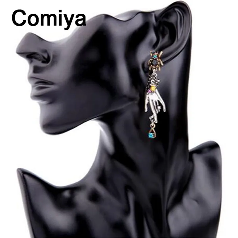 Comiya Новое поступление Роскошные посеребренные длинные серьги со стразами мозаика букле d'oreille женская серьга интернет-магазины индия