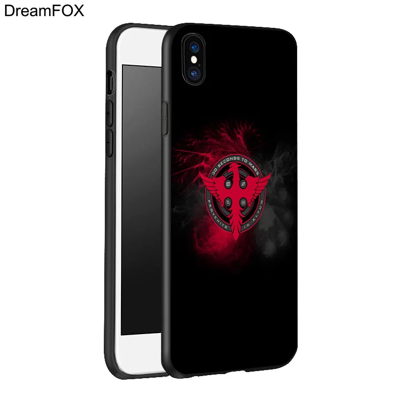DREAMFOX K005 30 Seconds To Mars Logo Black Soft TPU Silicone Case Cover For Apple iPhone XR XS Max X 8 7 6 6S Plus 5 5S 5G SE |