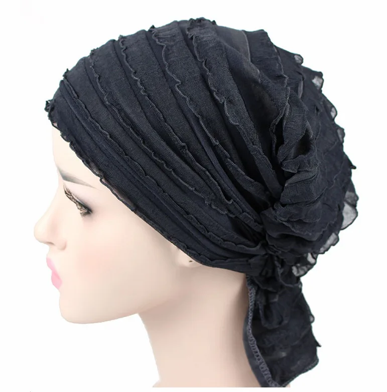 

Muslim Bonnet Womens Hijab Chiffon Turban Hat Headwear Cap Head Wrap Cancer Chemotherapy Chemo Beanies Hair Cover Accessories