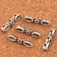 3 strand leaf spacer bars l824 13 5x3mm 135pcs zinc alloy jewelry making beads spacers lz
