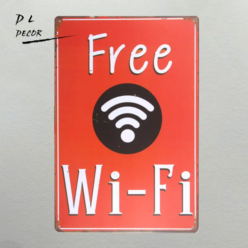 DL-New бесплатный Wi-Fi потертый шик домашний бар кафе винтажный Настенный декор