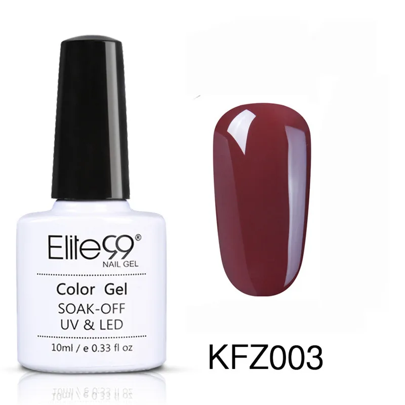 KFZ003 Elite99 10 мл Soak Off дизайн ногтей маникюрный гель для ногтей лак Эмаль Гель лак УФ-гель для ногтей кофе коричневый лак - Цвет: KFZ003