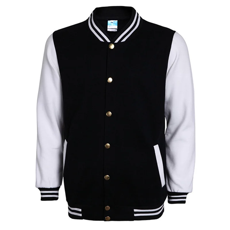 Black White Новая школьная бейсбольная куртка для мужчин Veste Homme Осенние мужские модные тонкие хлопчатобумажные куртки varsity Повседневная брендовая куртка для колледжа - Цвет: Black White