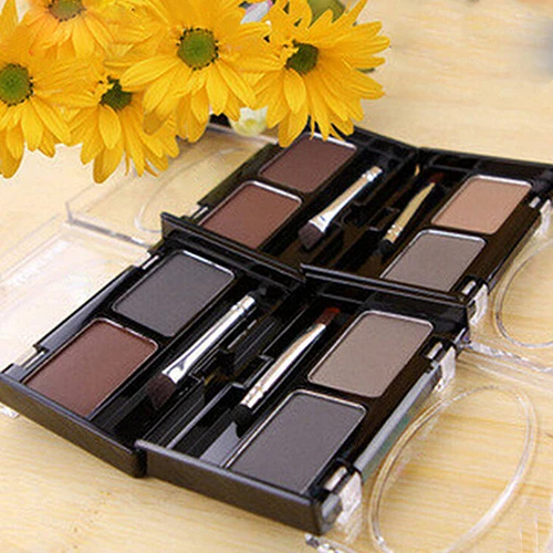 

2 Colors Fashion Natural Eyebrow Powder Cosmetic Eye Brow Powder With Brush Cake Makeup Palette Set Beauty Salon B9C5 Maquillaje