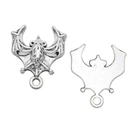 antique silver plated bat charms pendants for jewelry making diy accessories handmade craft 20x17mm