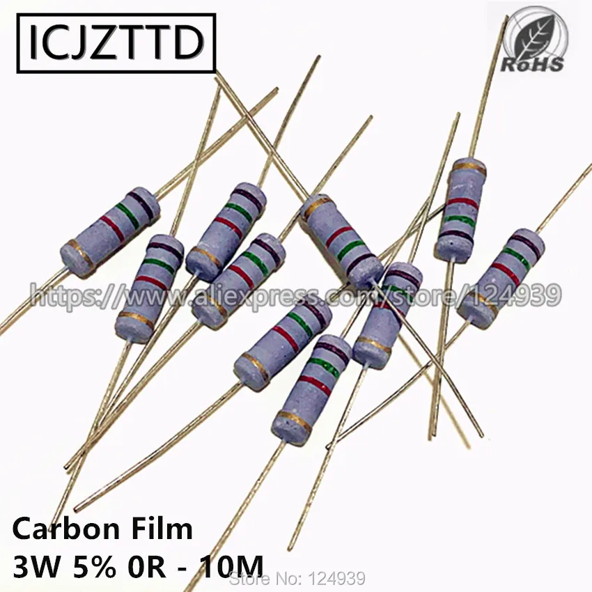 

10pcs 3w 5% 3W Carbon Film Resistor 5% 75R 82R 91R 100R 120R 150R 180R 200R 220R 240R 270R 300R 330R 360R 390R 430R 470R 510R