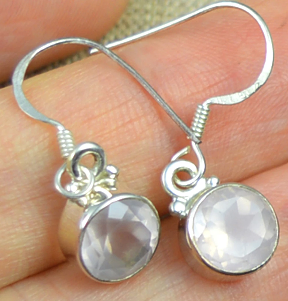 

LoveGem Genuine Rose Quartz EARRINGS 925 Sterling Silver, 34.3mm, KE0085