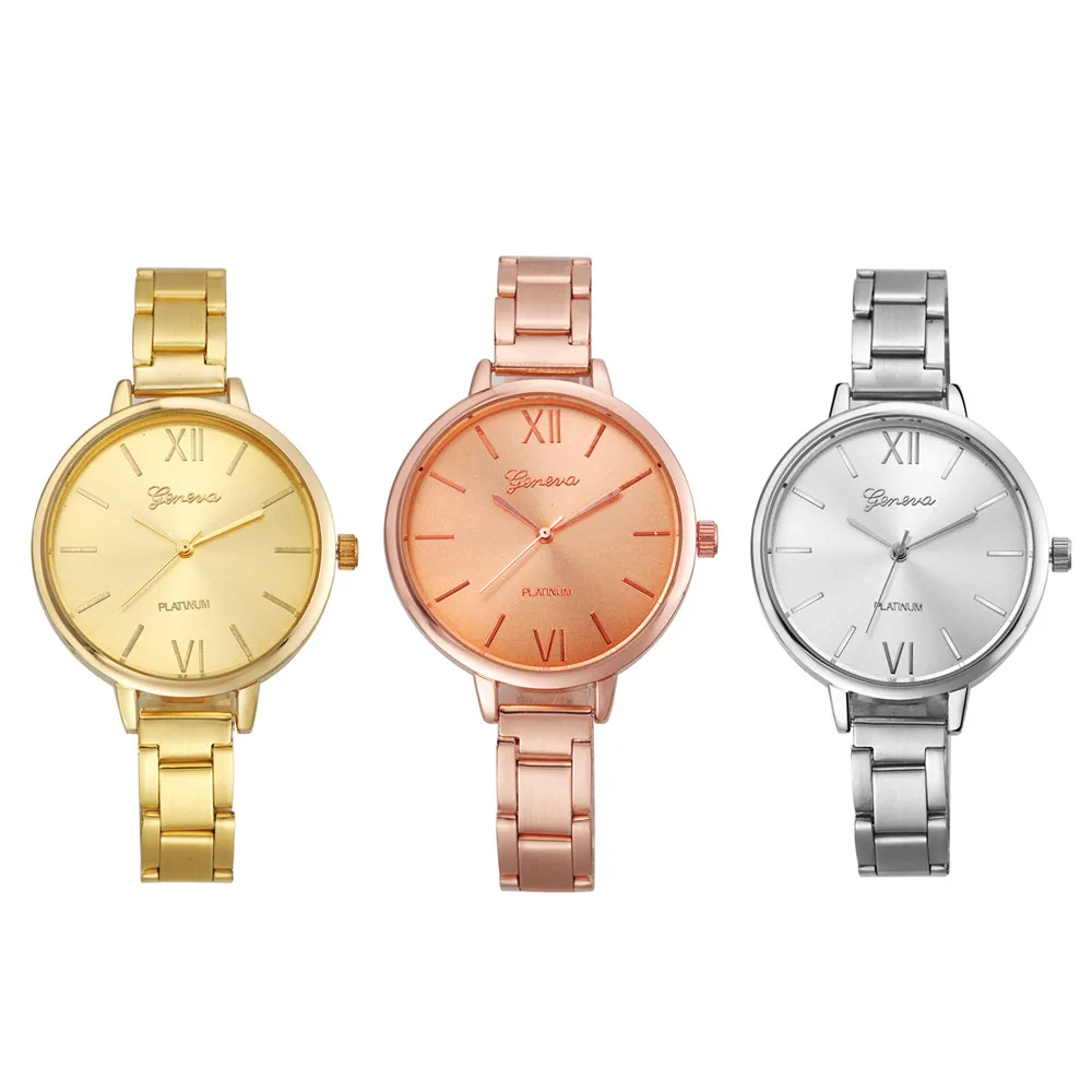 2018 Relojes Mujer новые модные женские часы GENEVA узкая ширина из нержавеющей стали