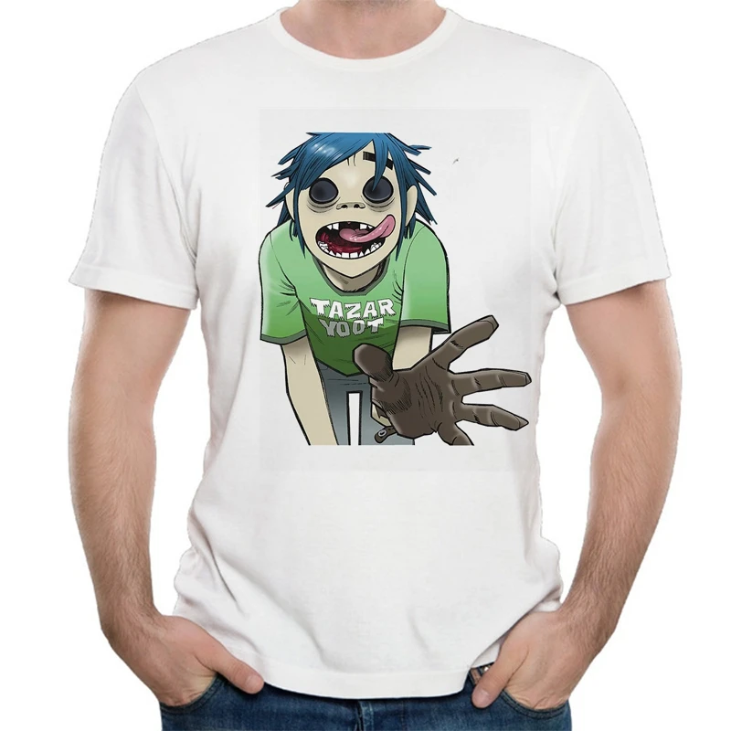 Gorillaz Для мужчин Мужская футболка 2017 аниме короткий рукав смешные футболки s Топ