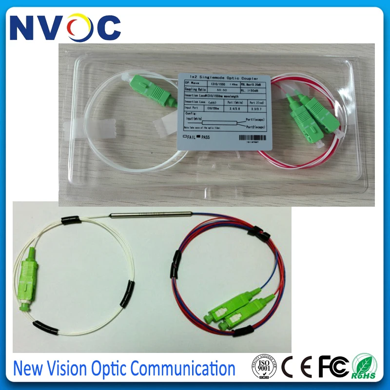 8 шт./лот 30/70 SM двойное окно 1490/1550 0 9 мм 1 м SC/APC 1*2 1X2 мини стальная трубка FBT