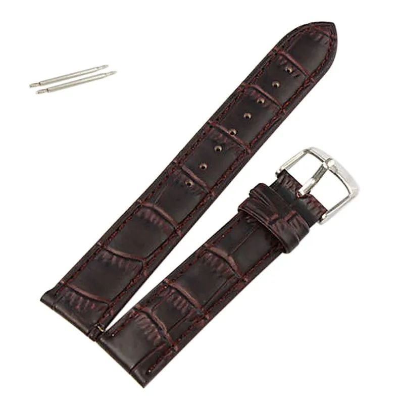

18~24mm Fashion Unique PU Leather Strap Steel Buckle Wrist Soft Watch Band