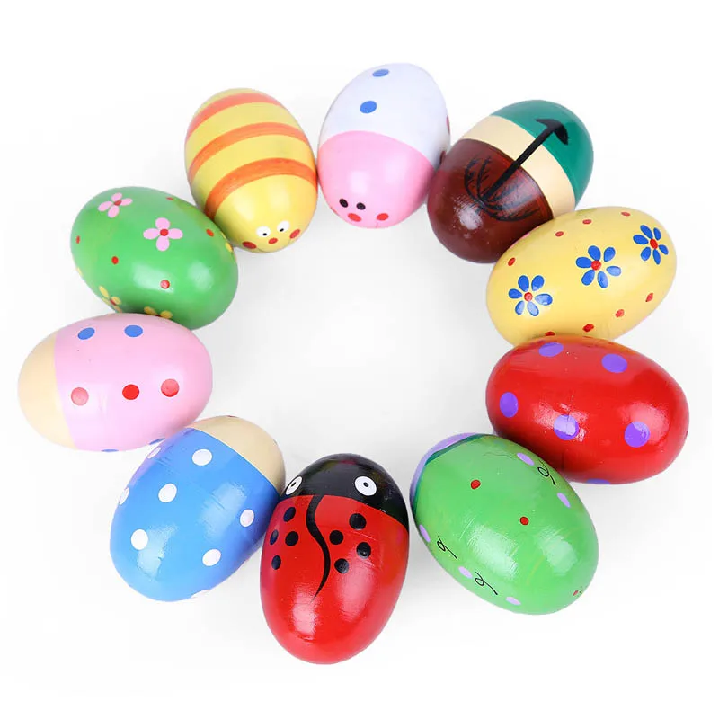 iPiggy Wooden Egg Sand Music Toy Hammer Early Education Musical Instrument For Children Baby Hand Play Toys Random Color |