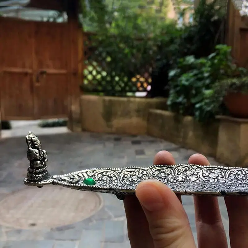 Керамическая подставка для благовоний, держатель для благовоний, сиденье, тибетские керамические палочки на серебряной основе, печь-курильница, Будда, ремесла, домашний декор