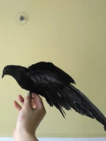 25x40cm spreading wings black crow bird modelfoamfeathers crow halloween prophandicraft garden decorationgift d1017