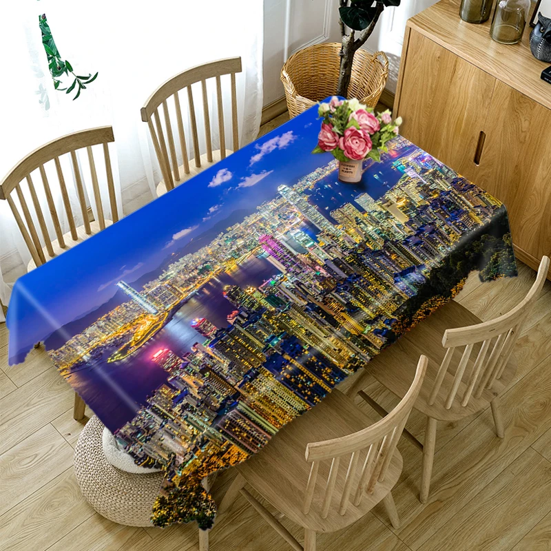 3d скатерть с ночным видением круглая плотная из полиэстера и хлопка