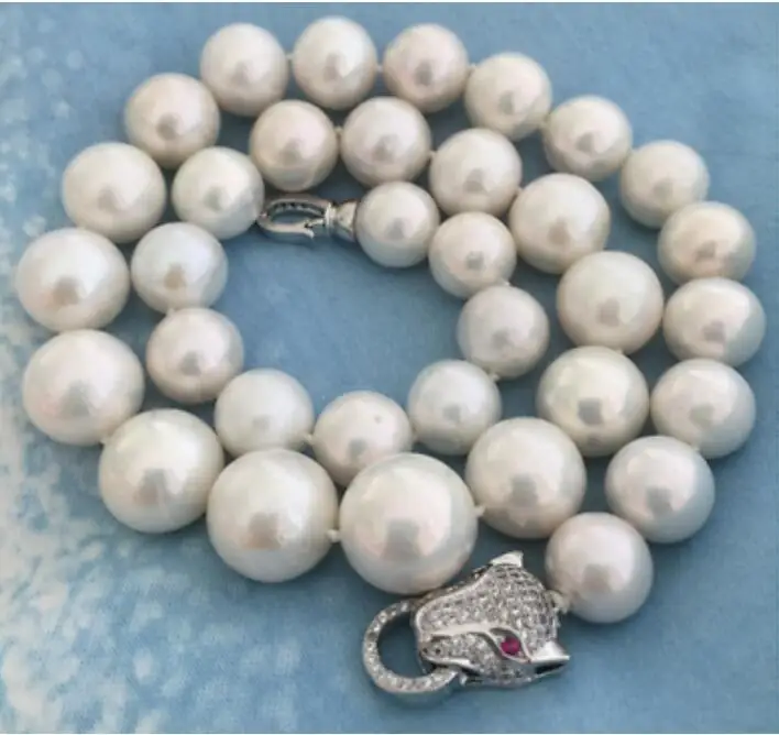 

charming 11-12 mm south white pearl necklace 18inch
