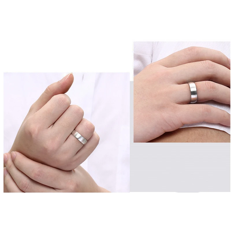 

100% Pure 999 Sterling Silver Jewelry Wire Drawing Rings Love Dull Polish Classic Ring For Men And Women For Wedding Gift 348