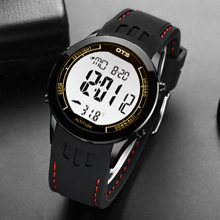 White Gold Rubber OTS мужские спортивные часы 30 м водонепроницаемые цифровые светодиодные армейские часы мужские модные повседневные электронные наручные часы - Цвет: White Gold Rubber